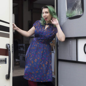 lauren wearing mystery print